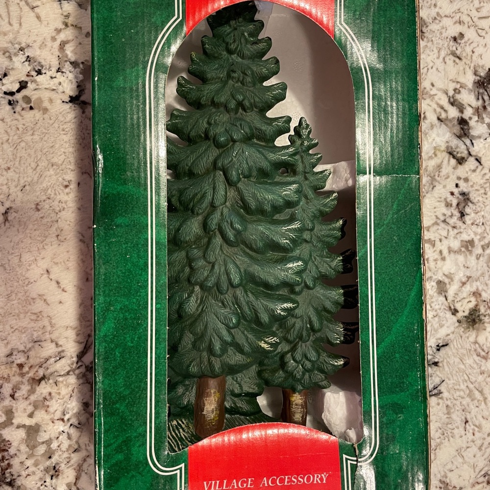 Vtg 1994 Santa's Best Christmas In Vermont Hand Painted Trees Christmas 12"x6"